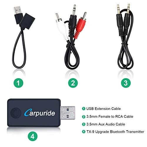 Carpuride Trasmettitore Bluetooth per cuffie TV PC bluetooth transmitter-1