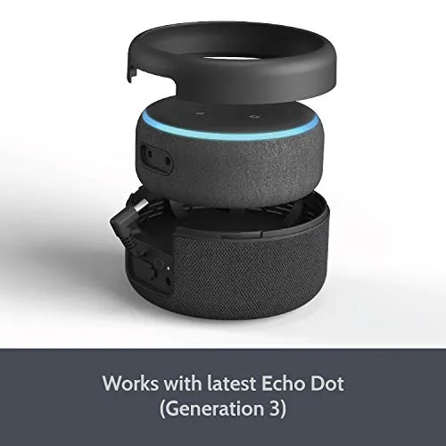 Batteria per Echo Dot 3a Generazione - Base Portatile 12 Ore di Nero