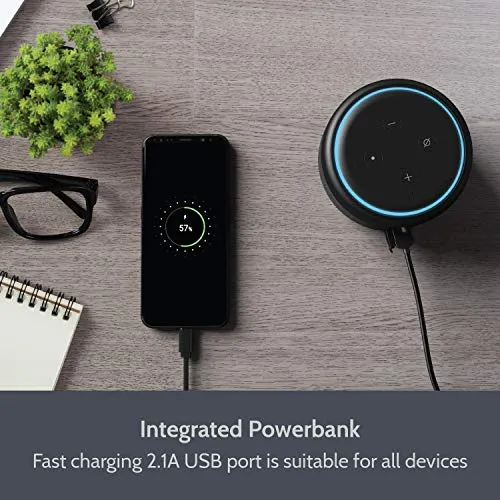 Batteria per Echo Dot 3a Generazione - Base Portatile 12 Ore di Nero