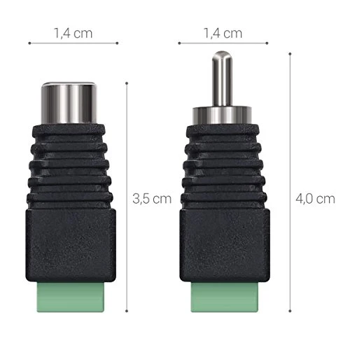 kwmobile set 5x adattatore RCA - sdoppiatore con attacco cinch - presa a 2...