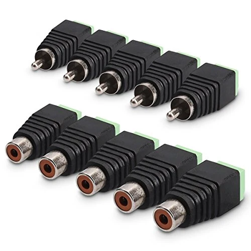 kwmobile set 5x adattatore RCA - sdoppiatore con attacco cinch - presa a 2...