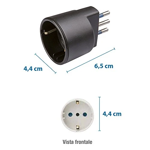 Poly Pool PP0433.1S Adattatore Spina Piccola 10 A e Presa Tedesca, 1 Pezzo,...