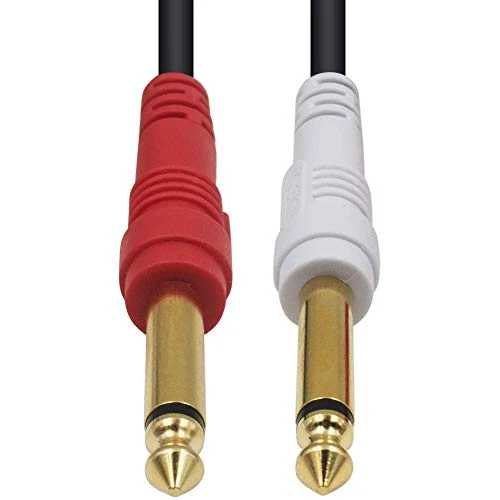 Duttek 5 ft/1.5 m 2 * 6.35 mm 1/Cavo Audio Jack da 10,2 cm Stereo Maschio...