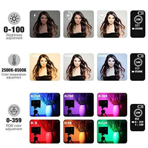 Pixel G1s RGB LED - Luce video integrata, 12 W, luce video, colore pieno e...