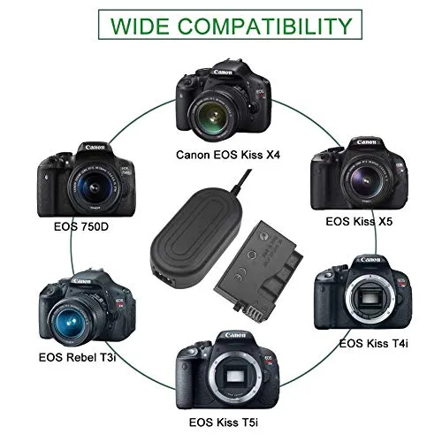 ACK-E8 - Adattatore di alimentazione CA per fotocamere Canon EOS Rebel T5i...