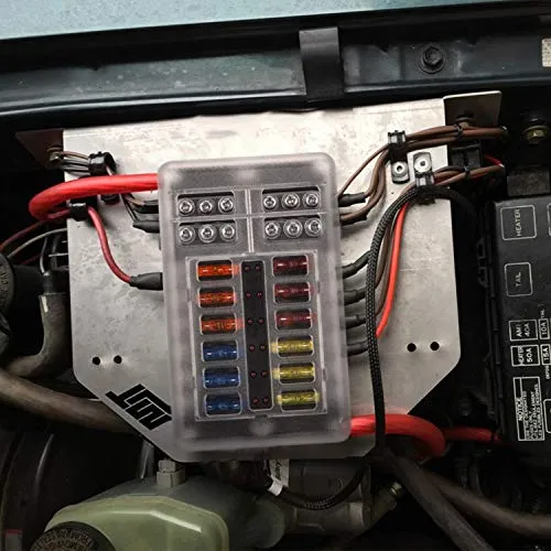 Kohree, scatola portafusibili a lama 12 vie, blocco fusibili con indicatore...