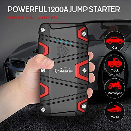 YABER Avviatore Emergenza per Auto, 1200A 15000mAh Batteria Auto...