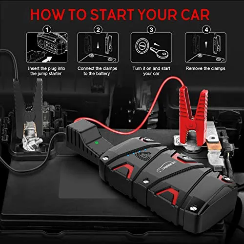 YABER Avviatore Emergenza per Auto, 1200A 15000mAh Batteria Auto...