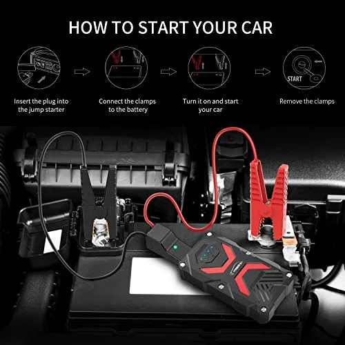 YABER Avviatore Emergenza per Auto, 1000A 13800mAh Batteria Auto...