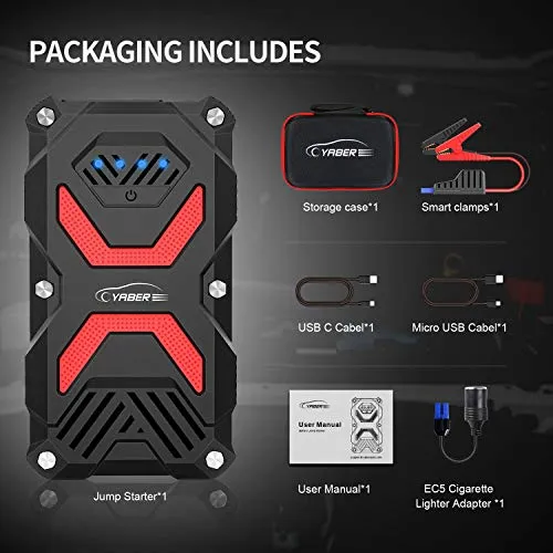YABER Avviatore Emergenza per Auto, 1000A 13800mAh Batteria Auto...