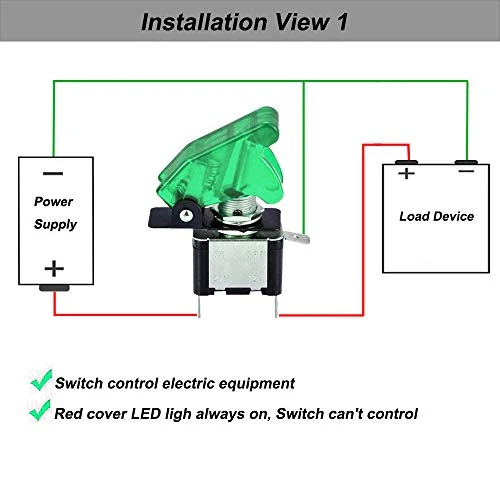 QitinDasen 4Pcs Professionale Auto Interruttore a Levetta, con Verde LED...