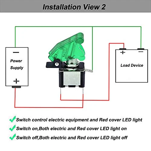 QitinDasen 4Pcs Professionale Auto Interruttore a Levetta, con Verde LED...