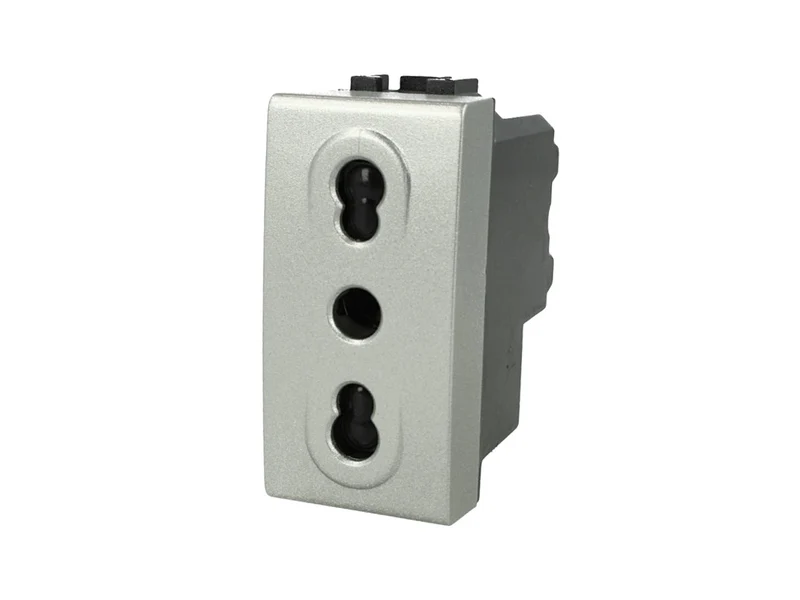 Presa Bipasso Compatibile Bticino Living Light Tech - Grigio Argento 10/16A (Sandasdon SD41800T)