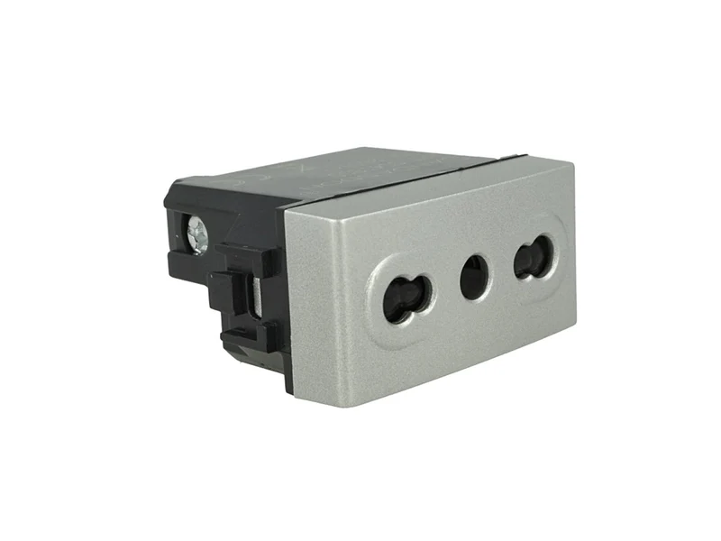 Presa Bipasso Compatibile Bticino Living Light Tech - Grigio Argento 10/16A (Sandasdon SD41800T)