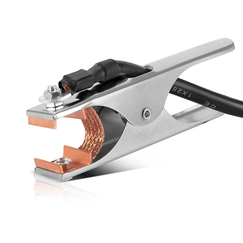 STAHLWERK Massezange bis 300 A Masseklemme | Erdungsklemme inklusive 5 m Schweißkabel | Massekabel mit 25 mm² und 13 mm Stecker