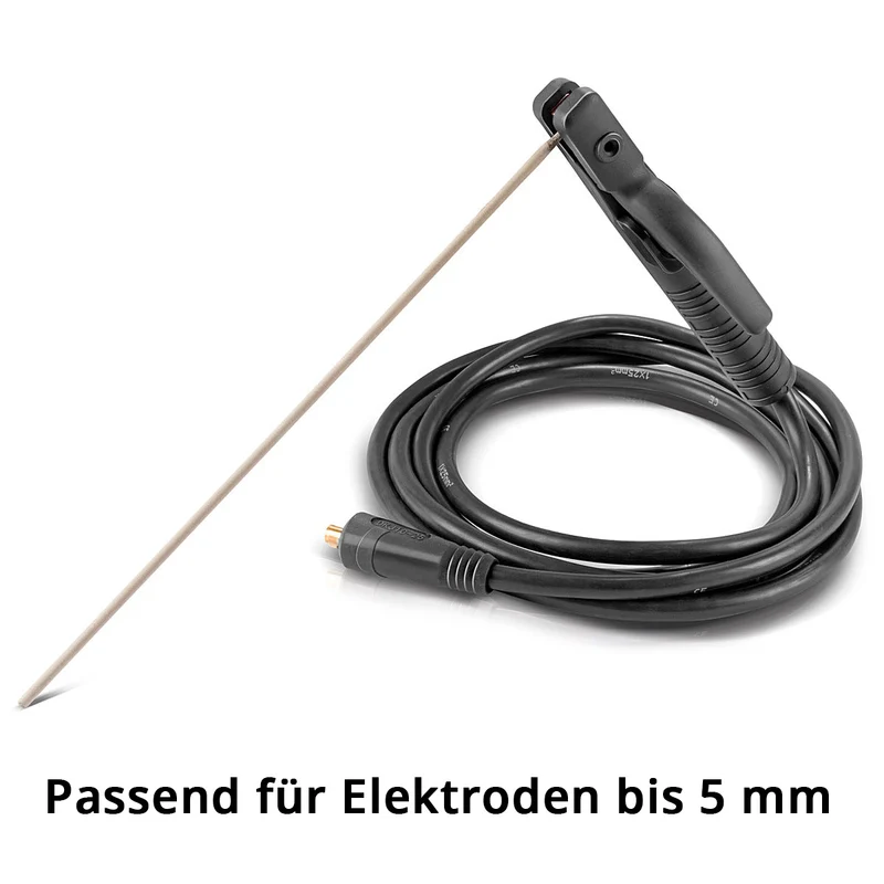 STAHLWERK MMA | ARC Elektrodenhalter bis 200 A Schweißzange | Elektrodenzange | Elektrodenklemme für Schweißgeräte inklusive 3 m Schweißkabel mit 25 mm² und 13 mm Stecker