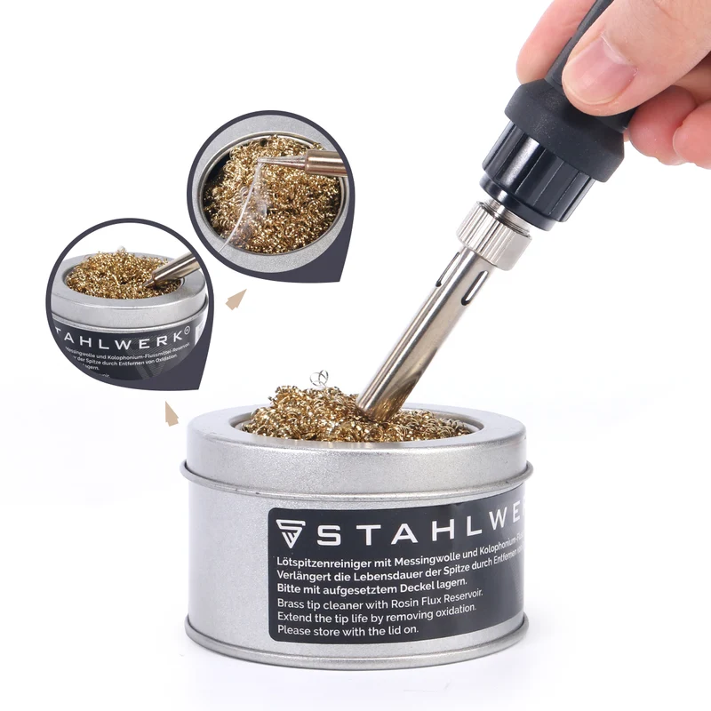 STAHLWERK Lötzubehör Set mit Lötkolbenspitzen-Reiniger Lötpaste 150 g