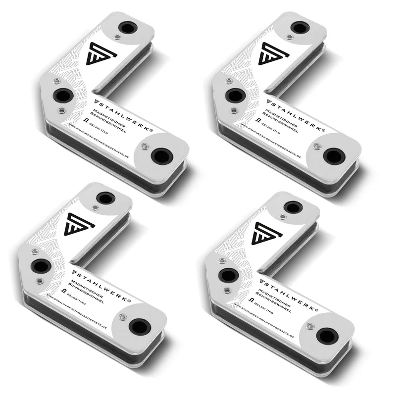STAHLWERK 4er Set Magnet-Schweißwinkel 11,3 kg | 25 lbs praktischer Schweißmagnet | Magnetwinkel | Schweißpositionierer mit starker Haftkraft