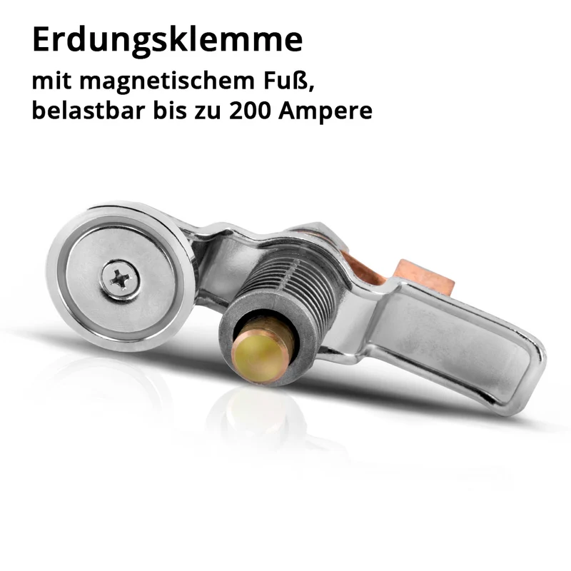 STAHLWERK Magnetische Erdungsklemme EC-200 ST / Masseklemme / Massemagnet für Schweißgeräte und Plasmaschneider bis 200 A