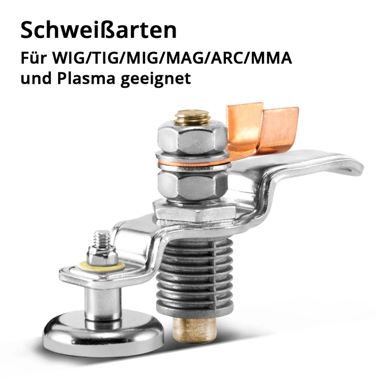 STAHLWERK Magnetische Erdungsklemme EC-200 ST / Masseklemme / Massemagnet für Schweißgeräte und Plasmaschneider bis 200 A
