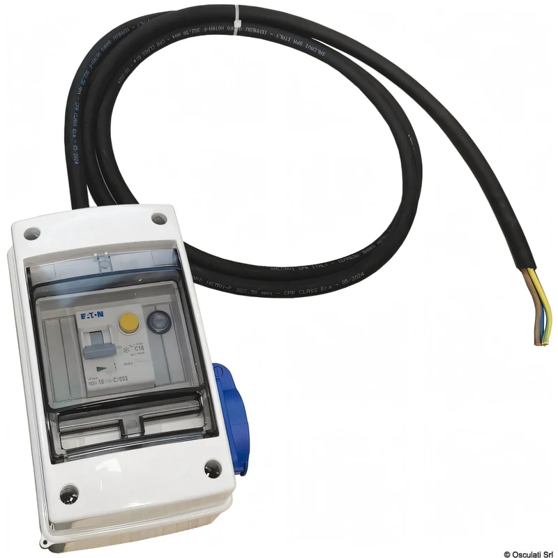 Quadro Elettrico 220V 16A con Salvavita, Magnetotermico e Presa Schuko
