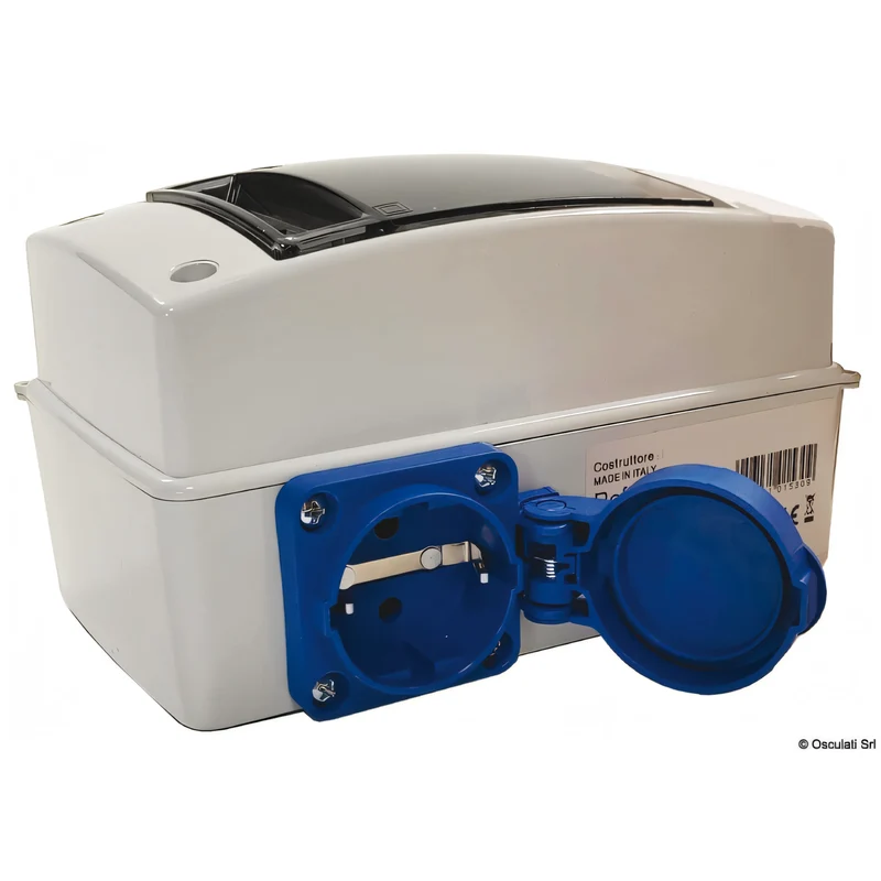 Quadro Elettrico 220V 16A con Salvavita, Magnetotermico e Presa Schuko