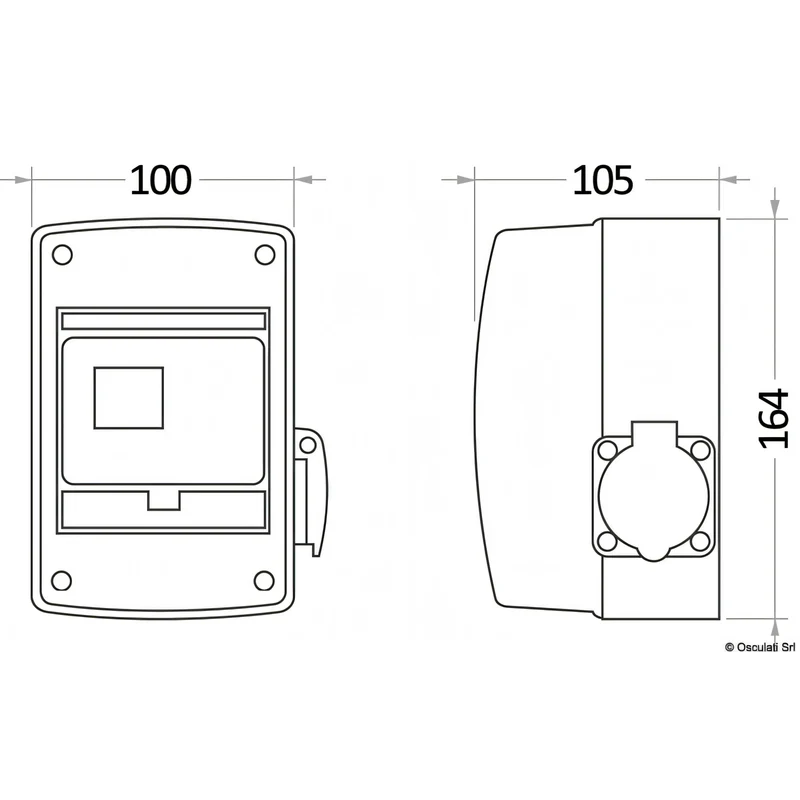 Quadro Elettrico 220V 16A con Salvavita, Magnetotermico e Presa Schuko