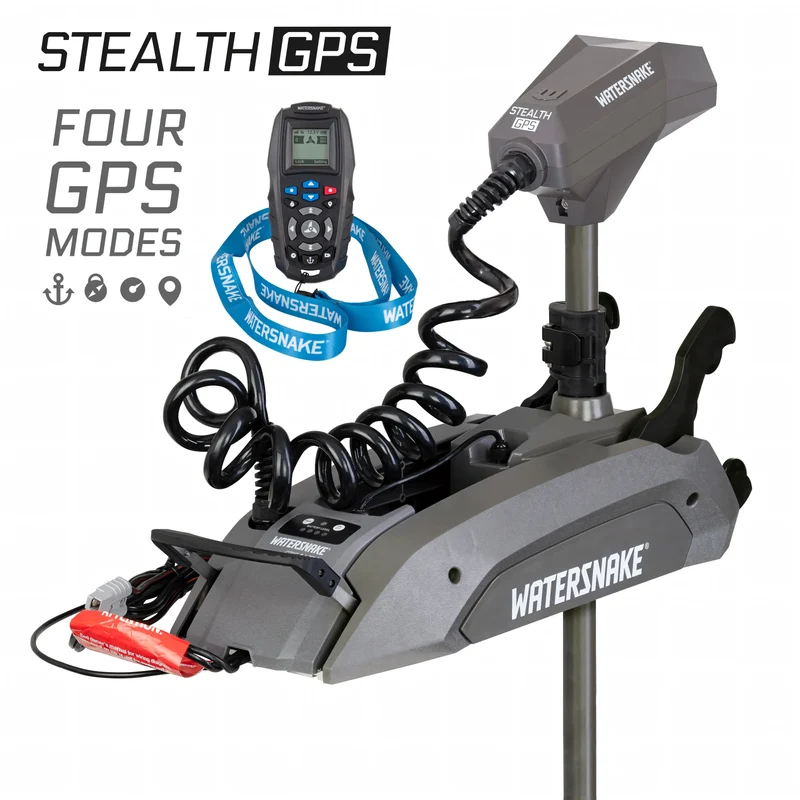 Motore Elettrico Watersnake Stealth GPS 65 lb 12V Gambo 66" da Prua