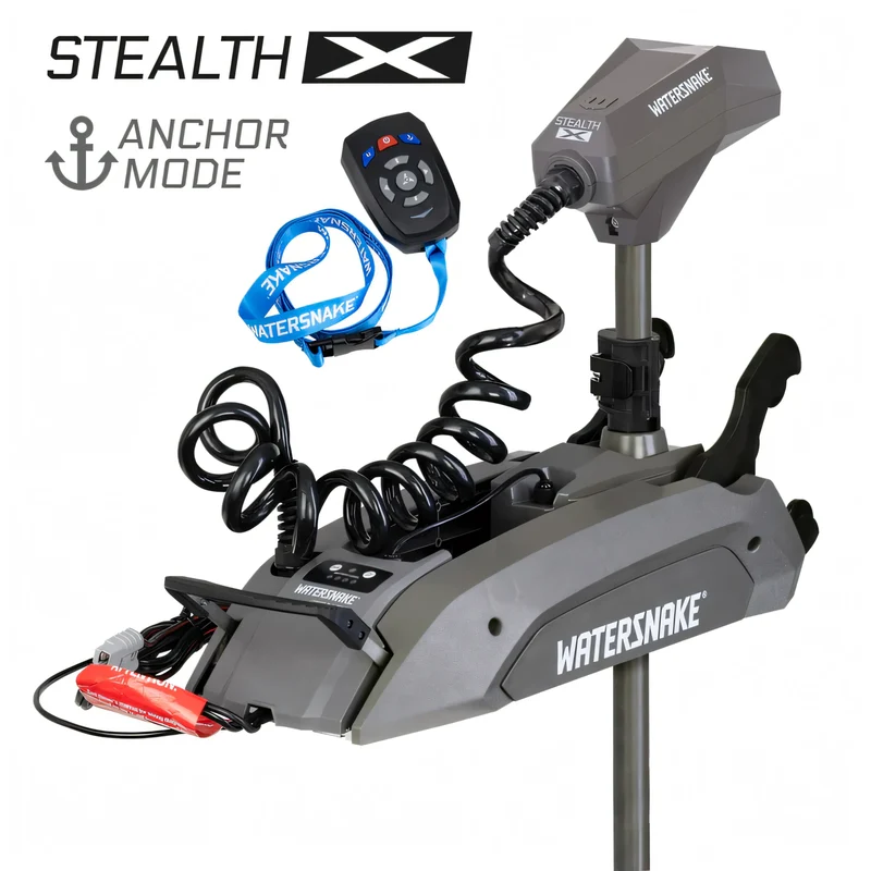 Motore Elettrico Watersnake Stealth X 65 lb 12V Gambo 66" con Telecomando