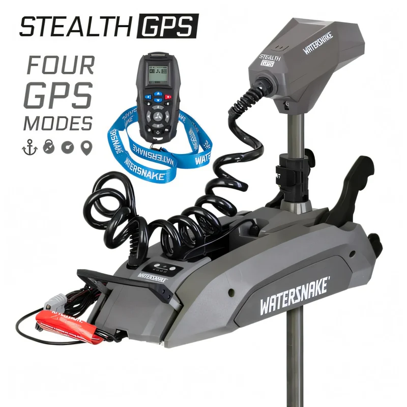 Motore Elettrico Watersnake Stealth GPS 80 lb 24V Gambo 78" con Nav Sensor