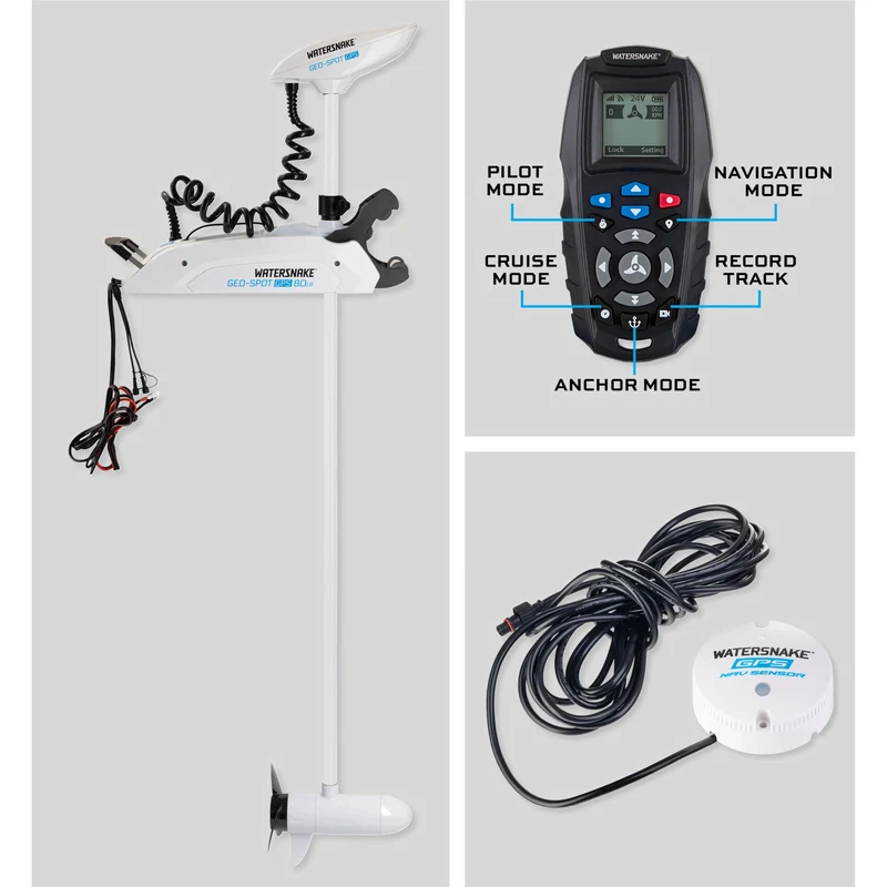 Motore Elettrico Watersnake GEO-SPOT GPS 110 lb 36V Gambo 87" con NavSensor