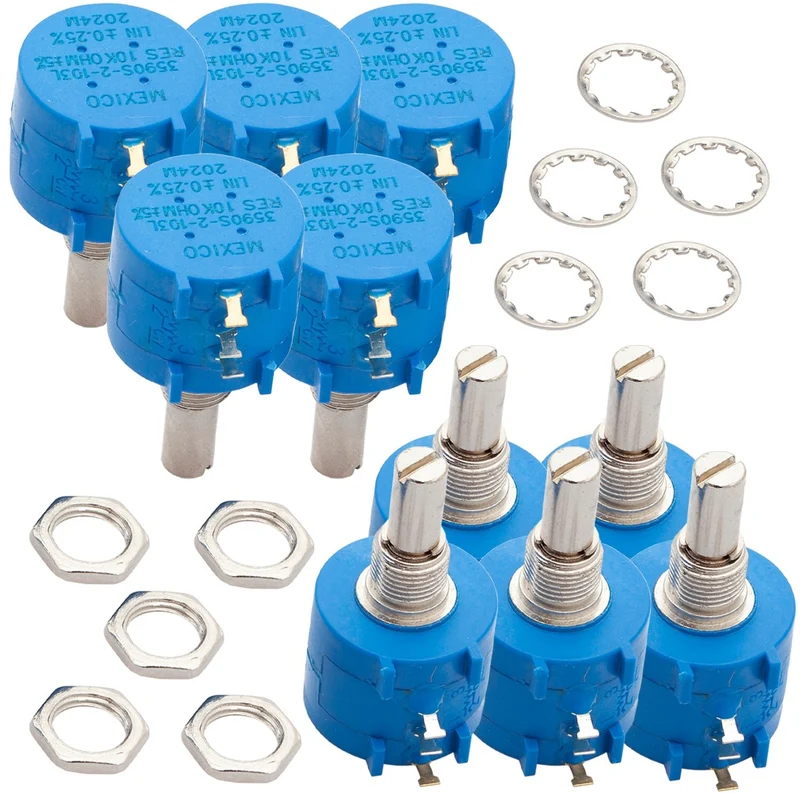 Multi-turn rotary potentiometer with protection resistor 3590S 10K ohm with adjustable resistance