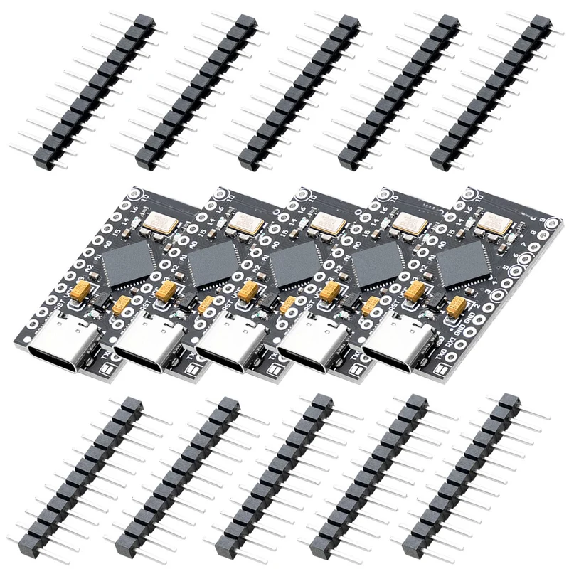 AZ-ProMicro-Board ATMEGA32U4 5V/16MHZ Development Board Microcontroller Module with Bootloader IDE Development Board with 2 Row Pin Header USB C