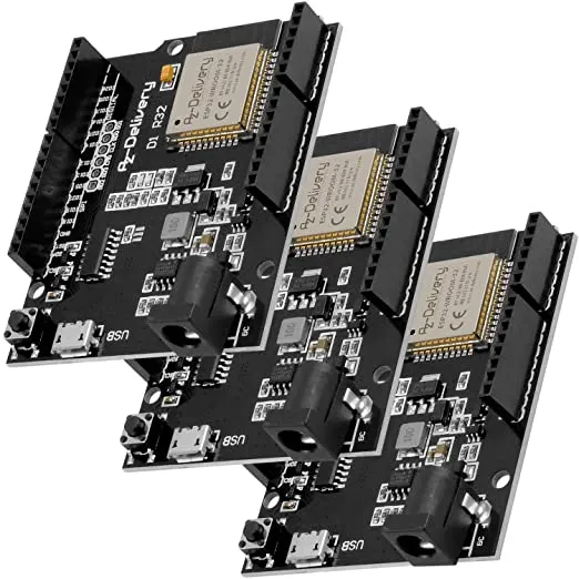AZDelivery ESP32 NodeMCU D1 R32 WLAN development board with CH340G and WiFi + Bluetooth IoT with micro USB compatible with Arduino including e-book.