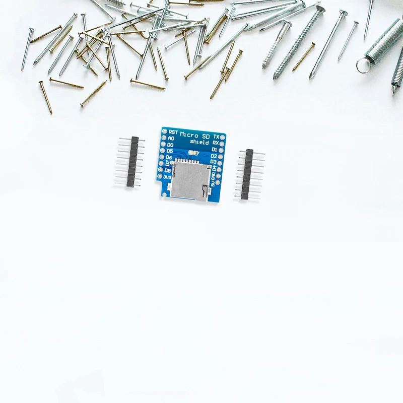 Micro SD Card D1 Mini Shield Adapter - 8 Pin 3.3V SD Card Reader Module with SPI Interface, Compatible with Arduino