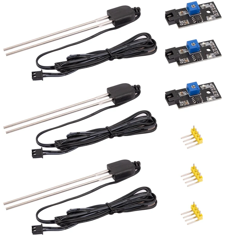 Soil moisture sensor, moisture detector and plant moisture measuring device with corrosion-resistant probe for automatic irrigation system compatible with Arduino and Raspbery Pi