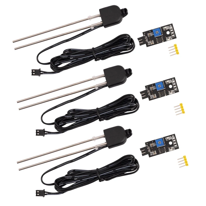 Soil moisture sensor, moisture detector and plant moisture measuring device with corrosion-resistant probe for automatic irrigation system compatible with Arduino and Raspbery Pi