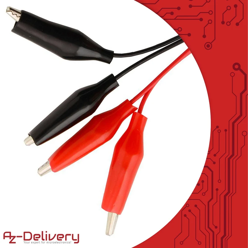 Crocodile terminals 28mm electrical clamp with protective insulation in red and black