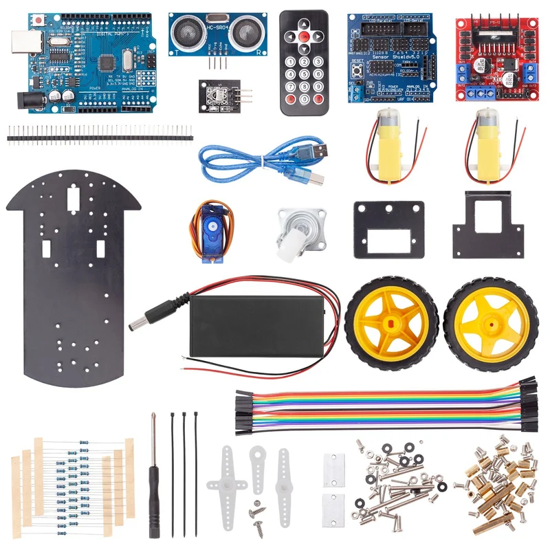 Smart Robot Car Diy Learning 2WD ultrasound sensor infrared remote control starter kit