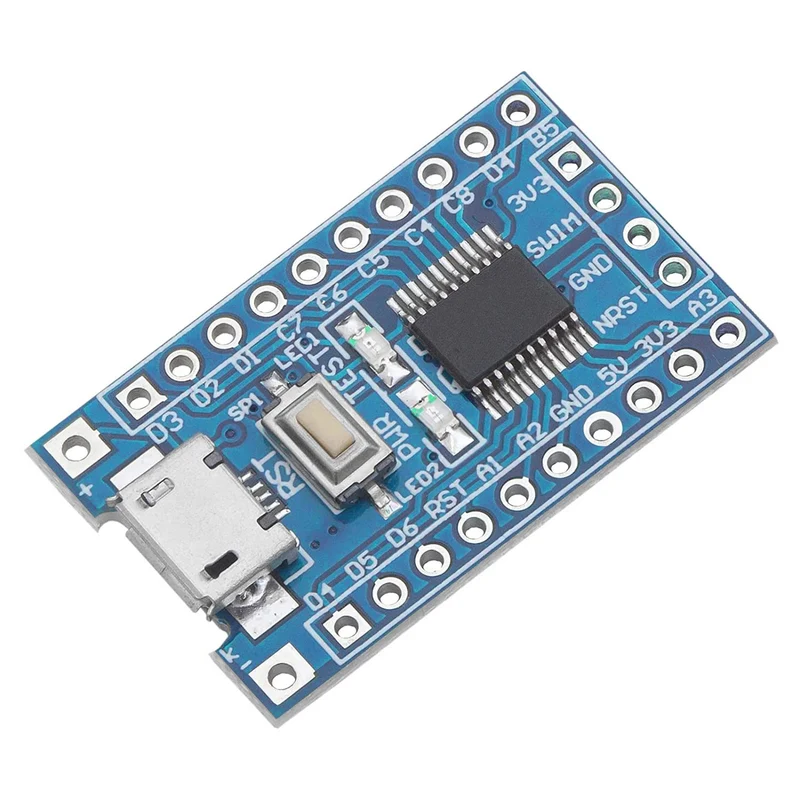 STM8S103F3P6 8-Bit Minimum System Microcontroller Development Board Module for STM8S Programming with UART, I2C, SPI, and a 5-Channel 10-Bit ADC