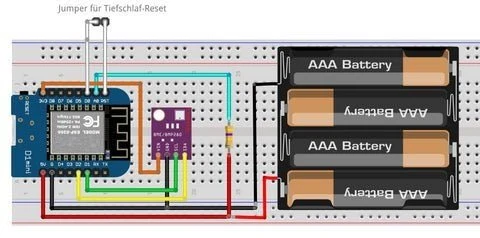 Supply sensors with battery for a very long time by using ESP-NOW