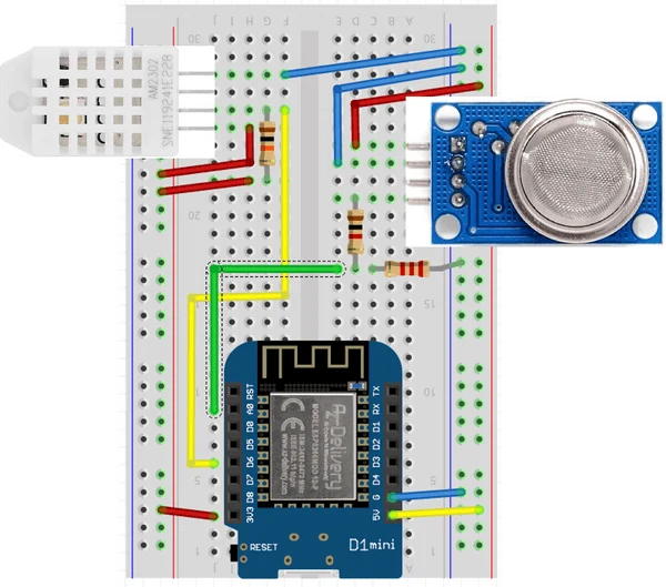 Air monitoring with ESP8266 D1 Mini and sensors