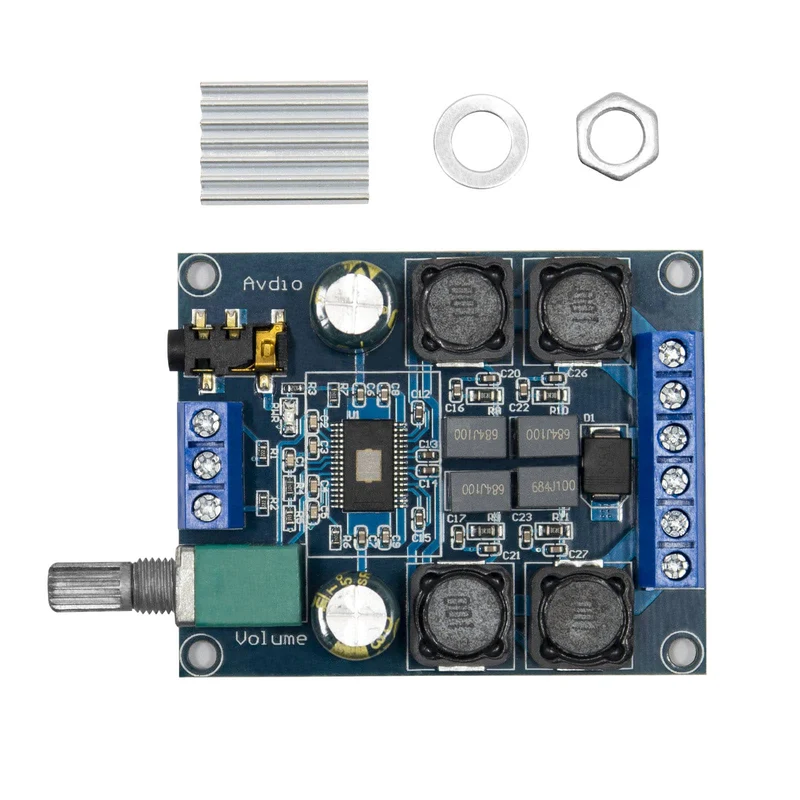 Digital amplifier board TPA3116D2 with two channel preamplifier