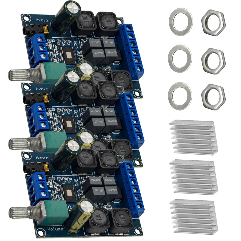 Digital amplifier board TPA3116D2 with two channel preamplifier
