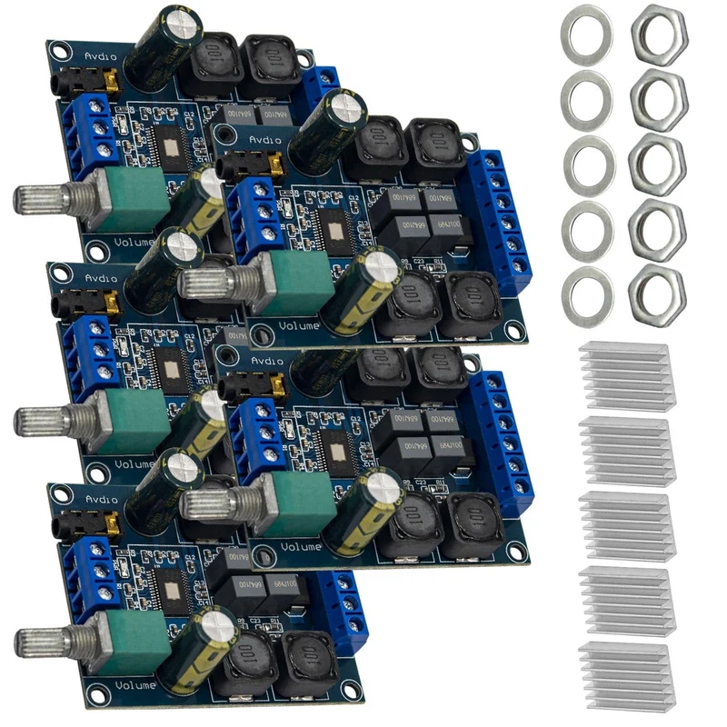 Digital amplifier board TPA3116D2 with two channel preamplifier