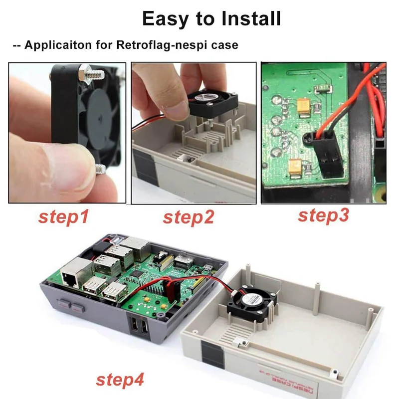 2PCs Raspberry Pi DC brushless fan heatsink cooler separation interface 3.3 V 5 V for Raspberry Pi 2b / 3b / 4b and Pi Zero / Zero W or another robot project