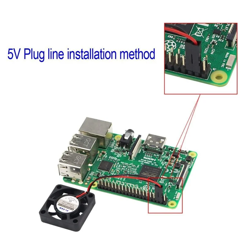 2PCs Raspberry Pi DC brushless fan heatsink cooler separation interface 3.3 V 5 V for Raspberry Pi 2b / 3b / 4b and Pi Zero / Zero W or another robot project