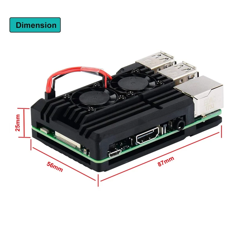Raspberry Pi 2B / 3B / 3B + armor case, metal case with double fan aluminum alloy, integrated heat sink, radiation and rust protection for RPI 2B / 3B / 3B +.