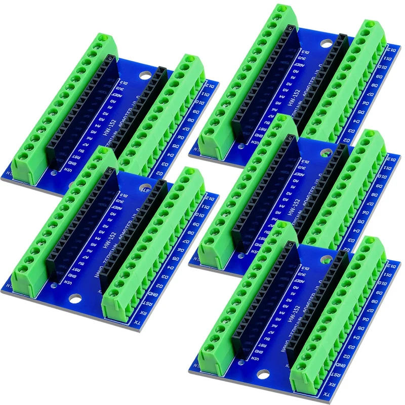 Terminal adapter board with screw terminals compatible with Nano V3 and Arduino