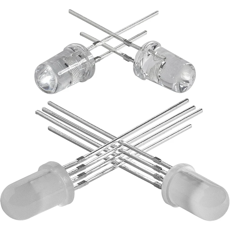 LED light emitting diodes assortment kit, 350 pieces, 3mm & 5mm, 5 colours